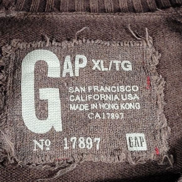Gap V-Neck Sweater Neutral Earthy Brown Extra Large - Picture 8 of 10